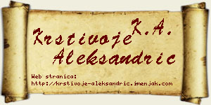 Krstivoje Aleksandrić vizit kartica